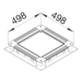 Σχέδια προϊόντος Με χαλύβδινα πλαϊνά καλύμματα, διαστάσεις 498x498mm Διάφορα φύλλο inox
